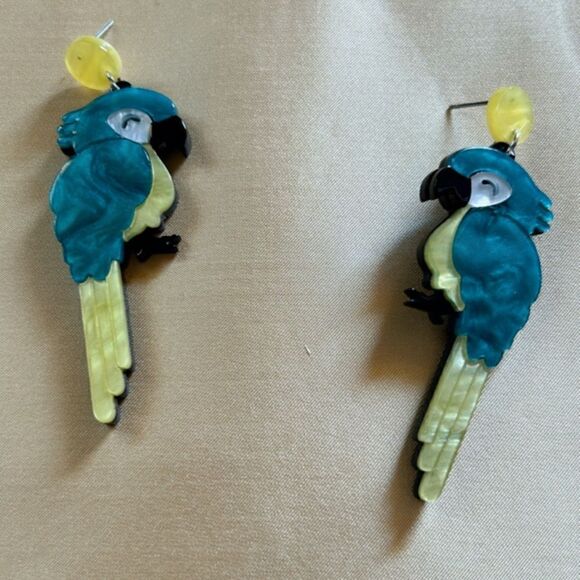 blue bird earrings A505 - Picture 2 of 3